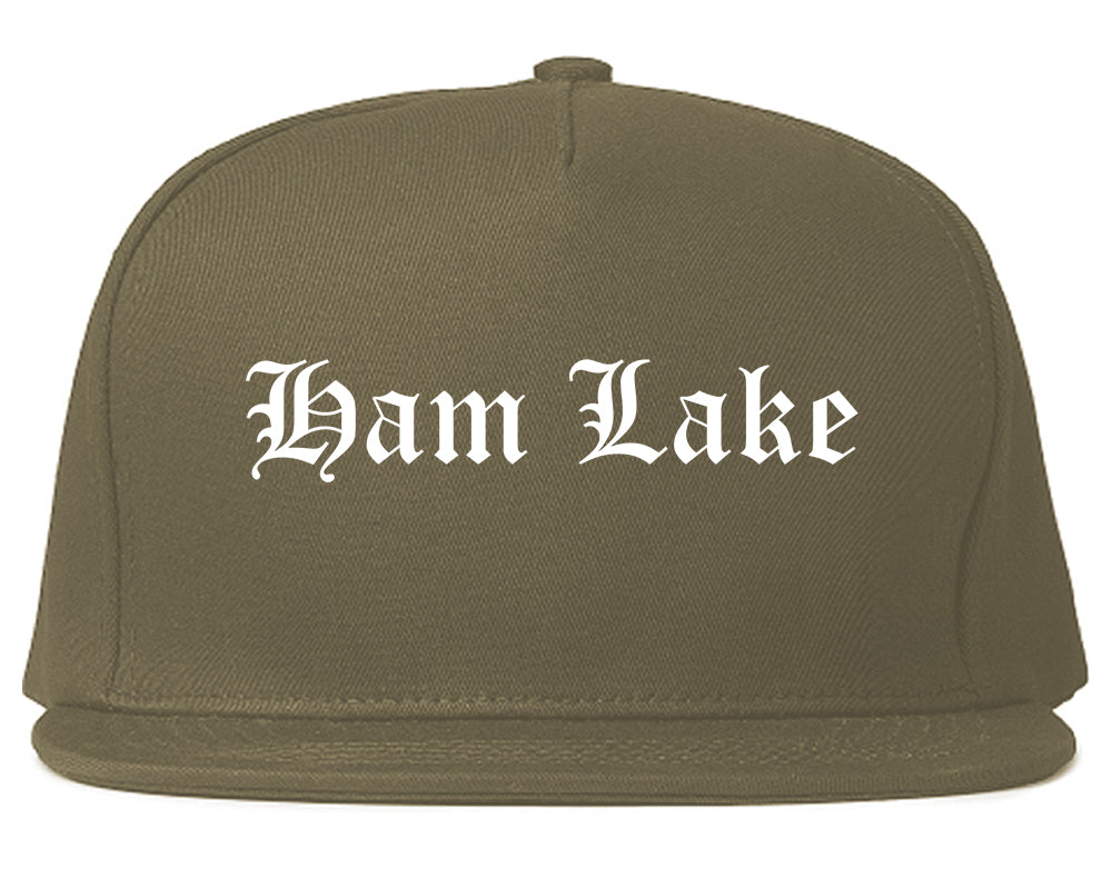Ham Lake Minnesota MN Old English Mens Snapback Hat Grey