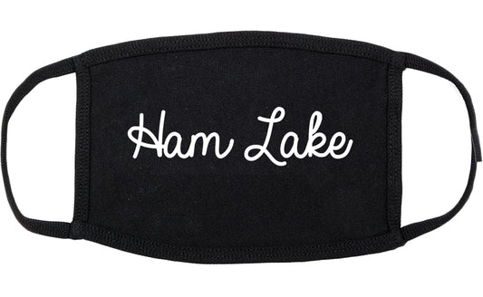 Ham Lake Minnesota MN Script Cotton Face Mask Black