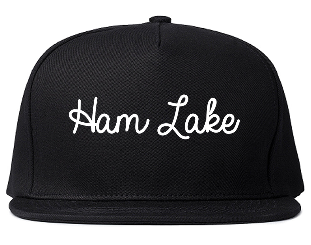 Ham Lake Minnesota MN Script Mens Snapback Hat Black