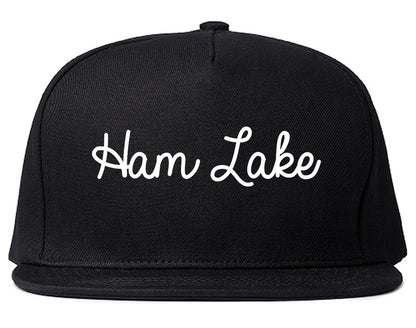 Ham Lake Minnesota MN Script Mens Snapback Hat Black