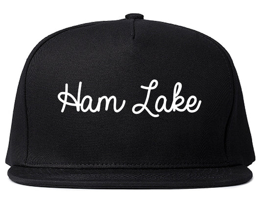 Ham Lake Minnesota MN Script Mens Snapback Hat Black