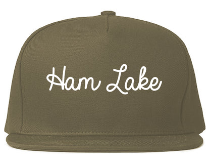 Ham Lake Minnesota MN Script Mens Snapback Hat Grey