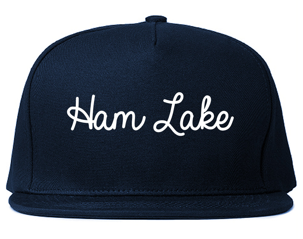 Ham Lake Minnesota MN Script Mens Snapback Hat Navy Blue