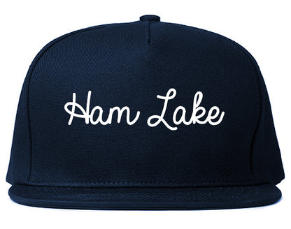 Ham Lake Minnesota MN Script Mens Snapback Hat Navy Blue