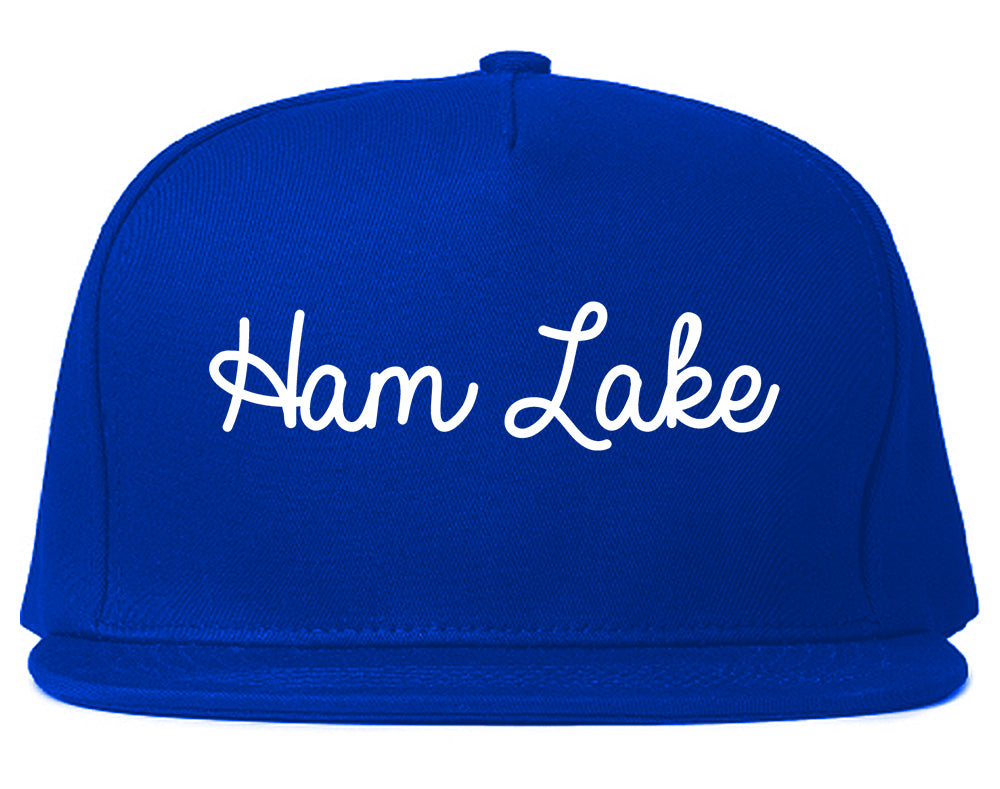 Ham Lake Minnesota MN Script Mens Snapback Hat Royal Blue