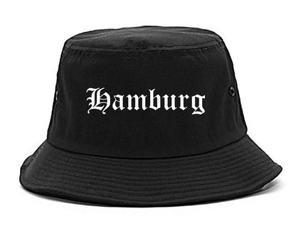 Hamburg New York NY Old English Mens Bucket Hat Black