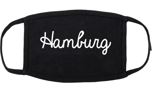 Hamburg New York NY Script Cotton Face Mask Black