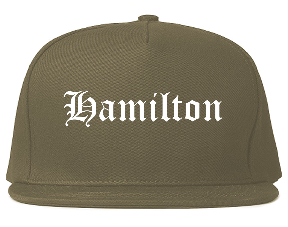 Hamilton Alabama AL Old English Mens Snapback Hat Grey