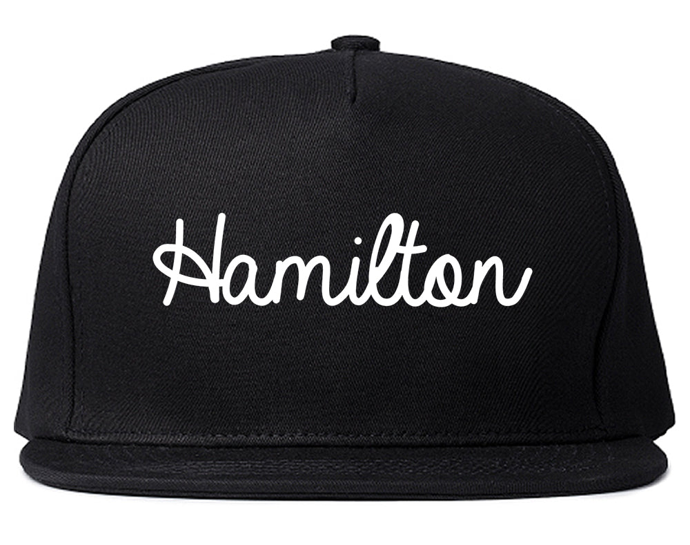 Hamilton Alabama AL Script Mens Snapback Hat Black