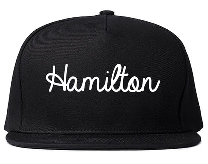 Hamilton Alabama AL Script Mens Snapback Hat Black