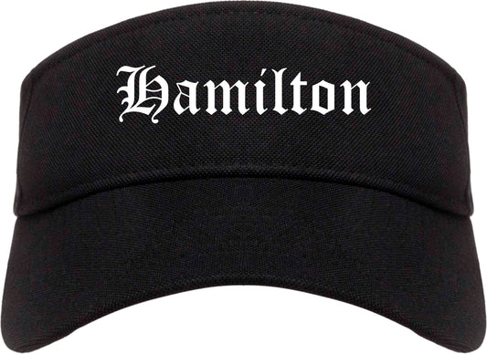 Hamilton Alabama AL Old English Mens Visor Cap Hat Black