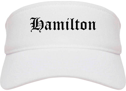 Hamilton Alabama AL Old English Mens Visor Cap Hat White