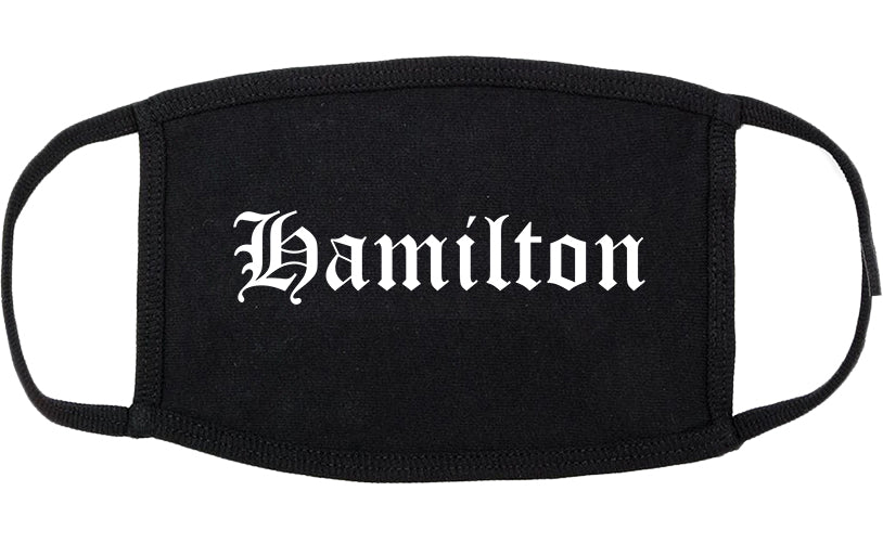 Hamilton Montana MT Old English Cotton Face Mask Black