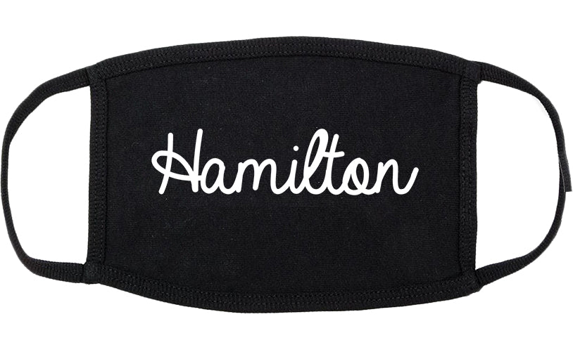 Hamilton Montana MT Script Cotton Face Mask Black
