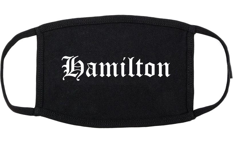 Hamilton Ohio OH Old English Cotton Face Mask Black