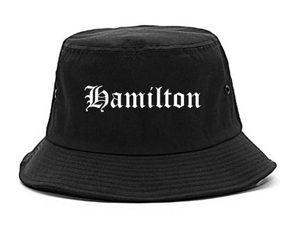 Hamilton Ohio OH Old English Mens Bucket Hat Black