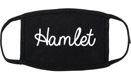 Hamlet North Carolina NC Script Cotton Face Mask Black