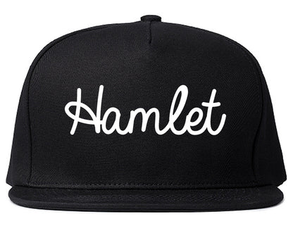 Hamlet North Carolina NC Script Mens Snapback Hat Black