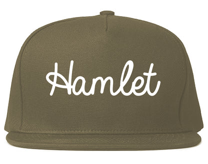 Hamlet North Carolina NC Script Mens Snapback Hat Grey