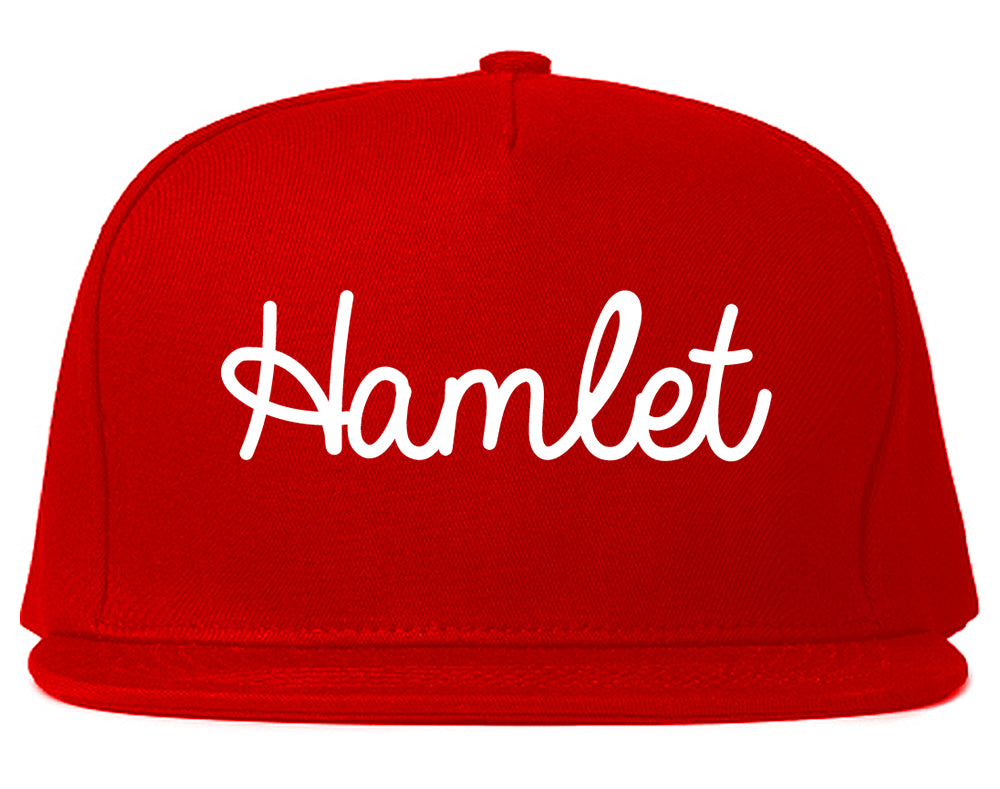 Hamlet North Carolina NC Script Mens Snapback Hat Red