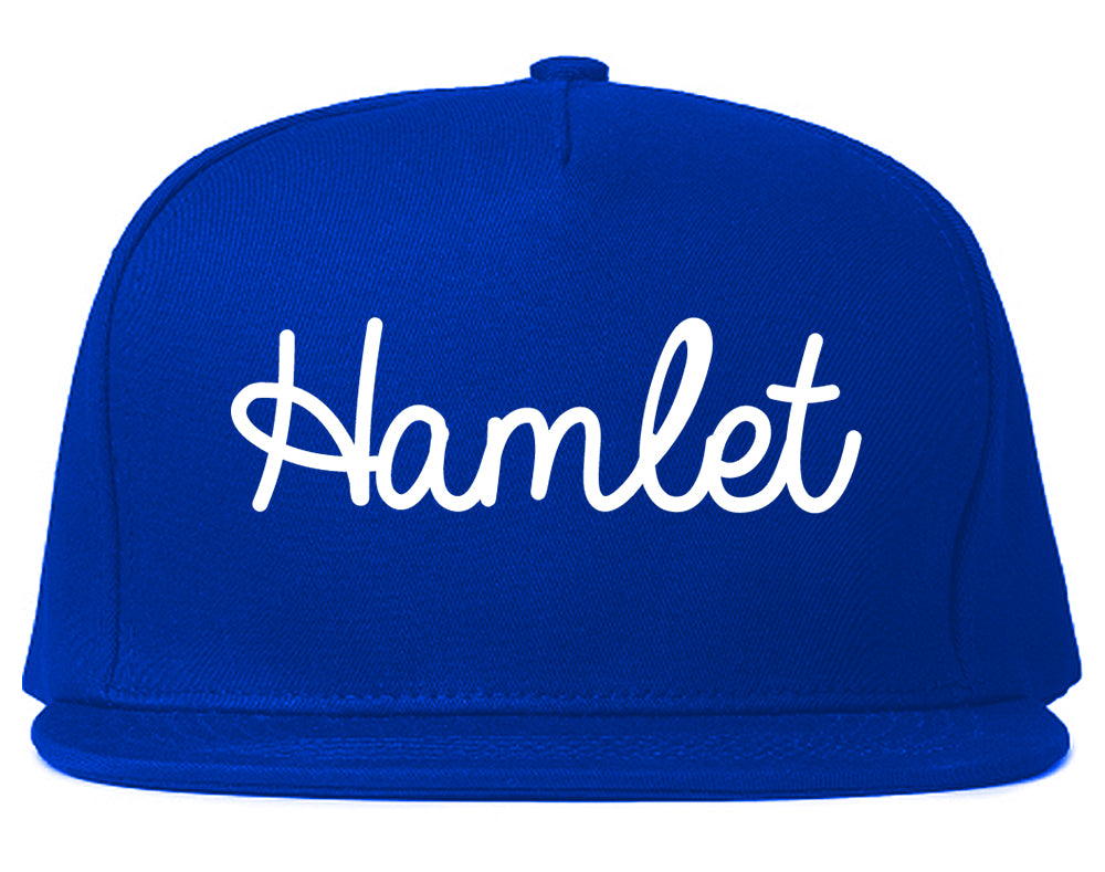 Hamlet North Carolina NC Script Mens Snapback Hat Royal Blue