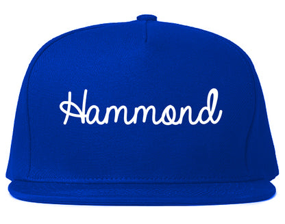 Hammond Indiana IN Script Mens Snapback Hat Royal Blue