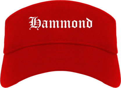 Hammond Indiana IN Old English Mens Visor Cap Hat Red