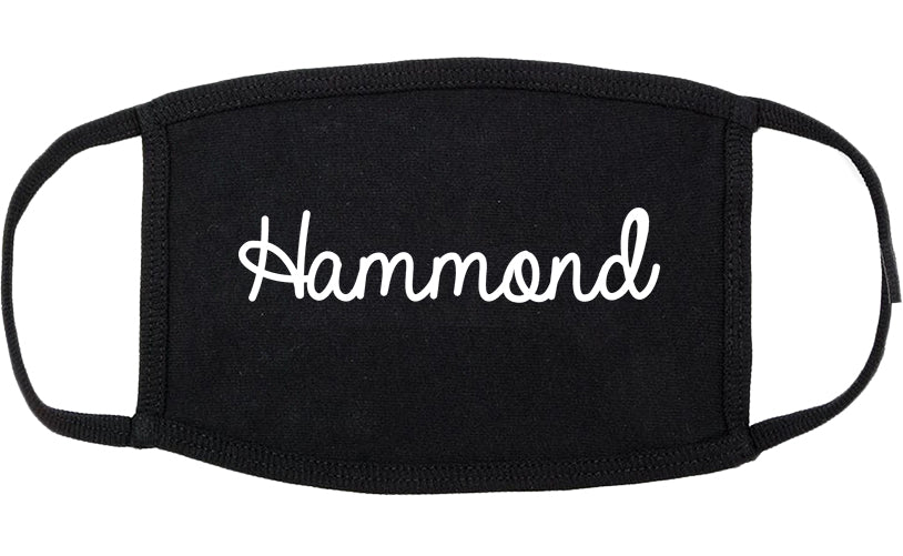 Hammond Louisiana LA Script Cotton Face Mask Black