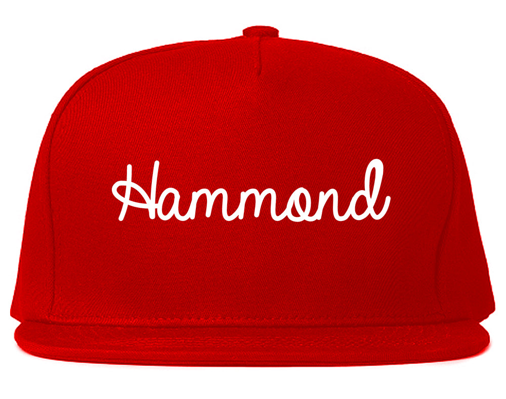 Hammond Louisiana LA Script Mens Snapback Hat Red