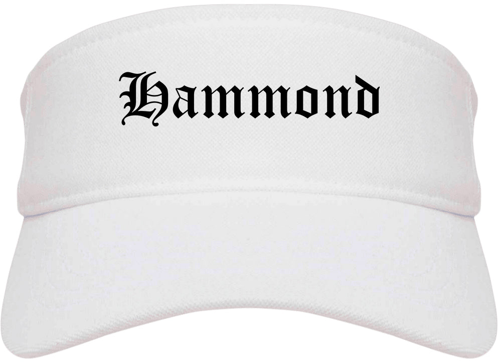 Hammond Louisiana LA Old English Mens Visor Cap Hat White