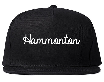 Hammonton New Jersey NJ Script Mens Snapback Hat Black