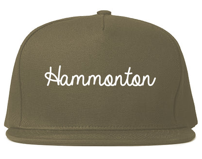 Hammonton New Jersey NJ Script Mens Snapback Hat Grey