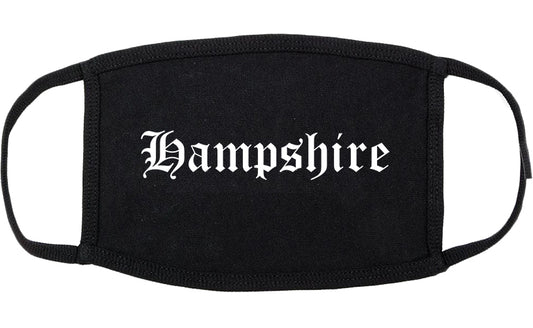 Hampshire Illinois IL Old English Cotton Face Mask Black