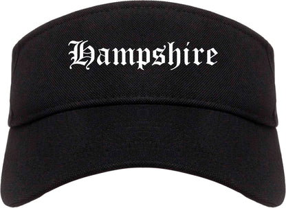 Hampshire Illinois IL Old English Mens Visor Cap Hat Black