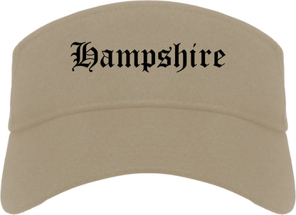 Hampshire Illinois IL Old English Mens Visor Cap Hat Khaki