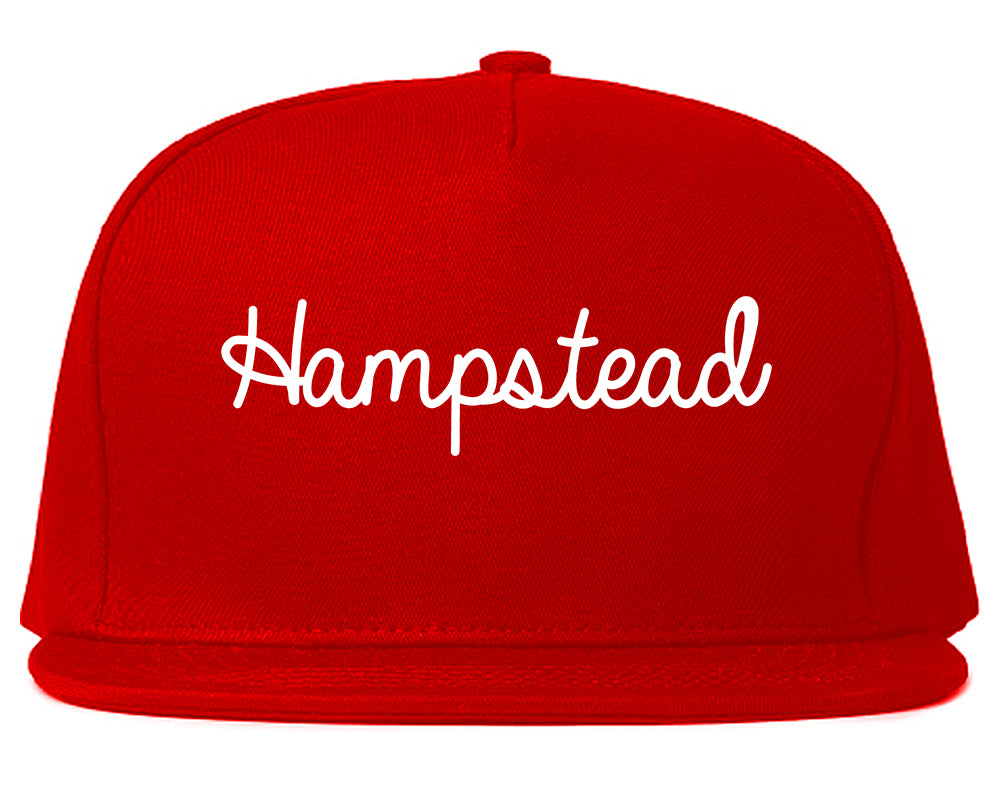 Hampstead Maryland MD Script Mens Snapback Hat Red