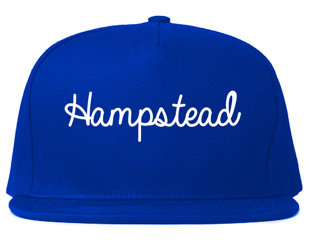 Hampstead Maryland MD Script Mens Snapback Hat Royal Blue