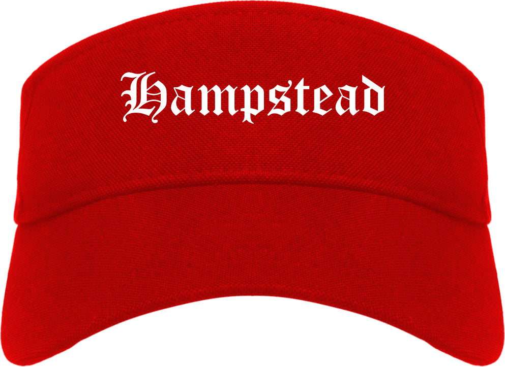 Hampstead Maryland MD Old English Mens Visor Cap Hat Red