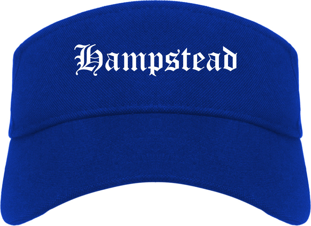 Hampstead Maryland MD Old English Mens Visor Cap Hat Royal Blue