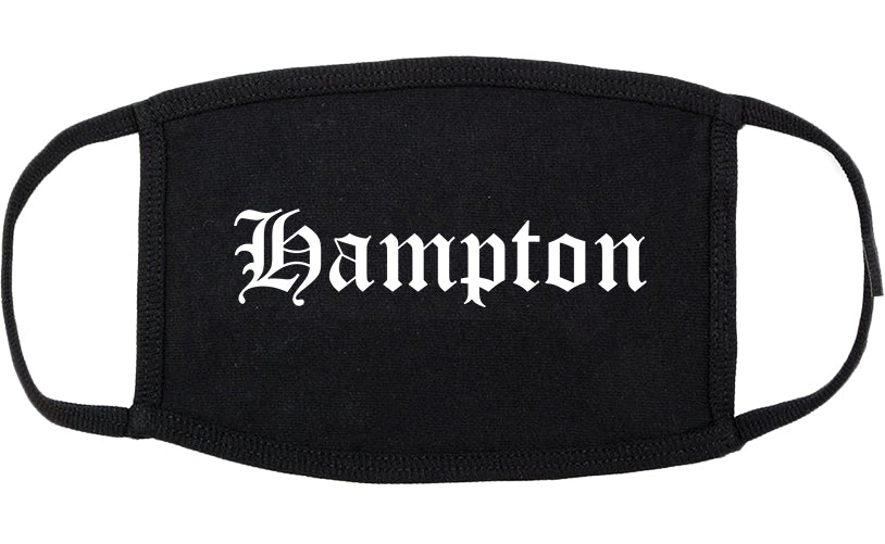 Hampton Virginia VA Old English Cotton Face Mask Black