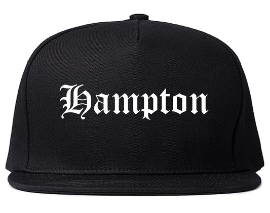 Hampton Virginia VA Old English Mens Snapback Hat Black