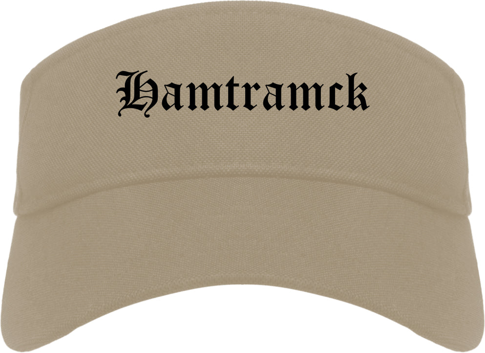 Hamtramck Michigan MI Old English Mens Visor Cap Hat Khaki