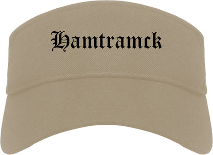 Hamtramck Michigan MI Old English Mens Visor Cap Hat Khaki