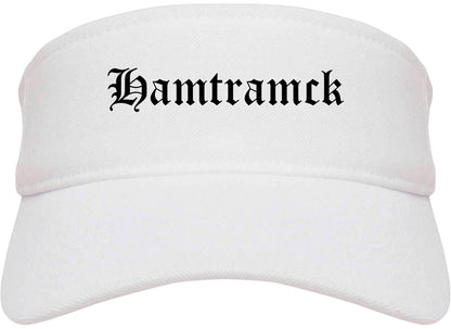 Hamtramck Michigan MI Old English Mens Visor Cap Hat White