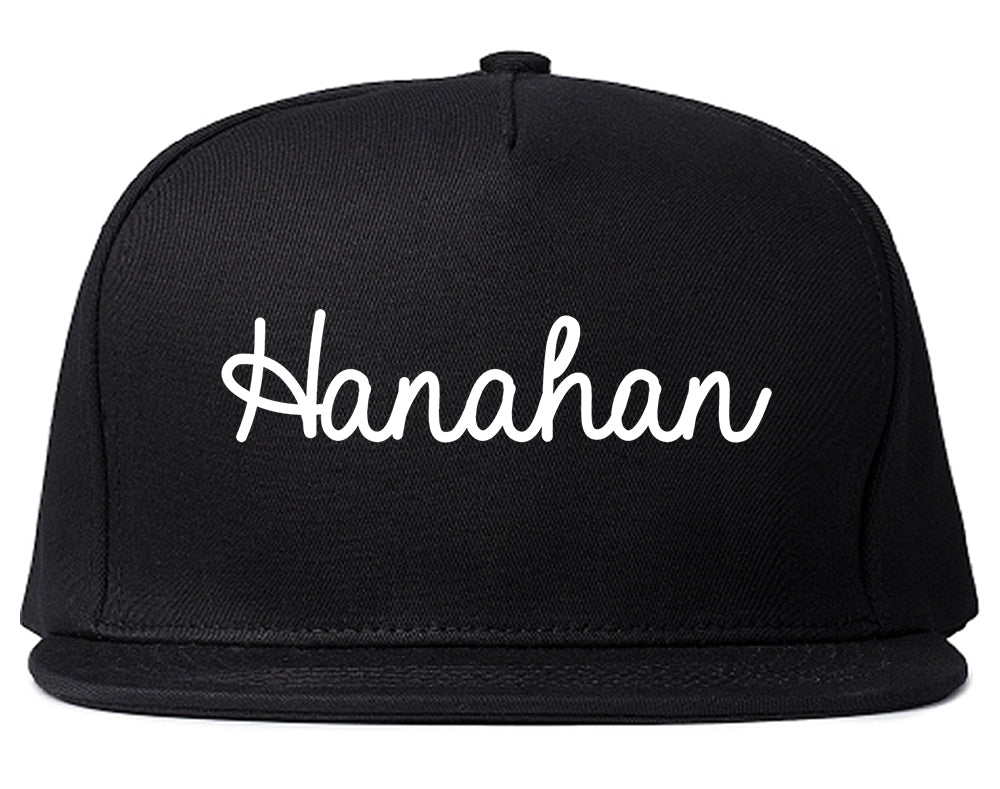 Hanahan South Carolina SC Script Mens Snapback Hat Black