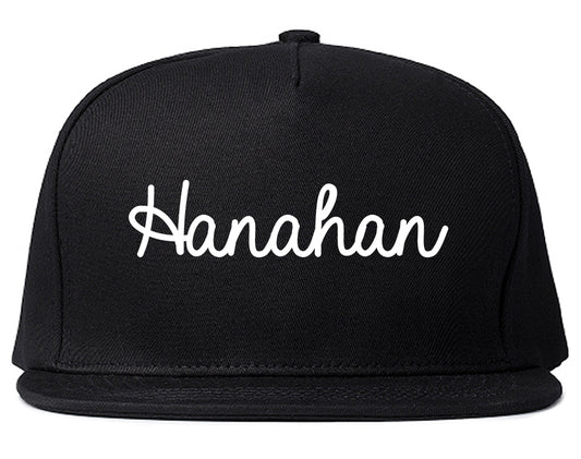 Hanahan South Carolina SC Script Mens Snapback Hat Black