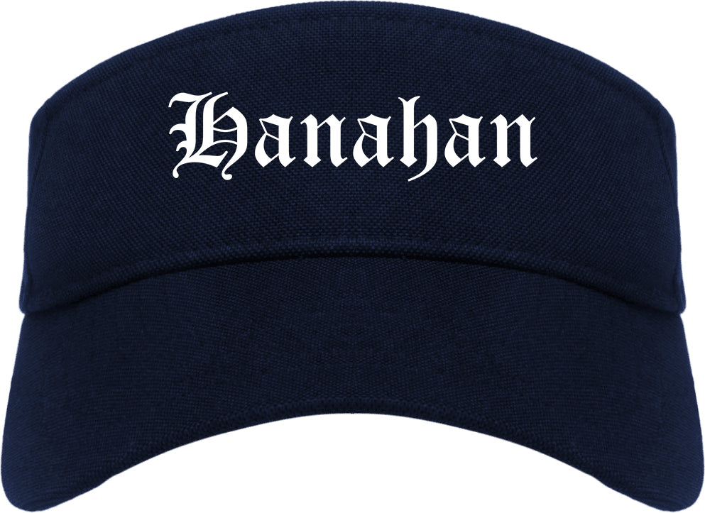 Hanahan South Carolina SC Old English Mens Visor Cap Hat Navy Blue