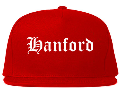 Hanford California CA Old English Mens Snapback Hat Red
