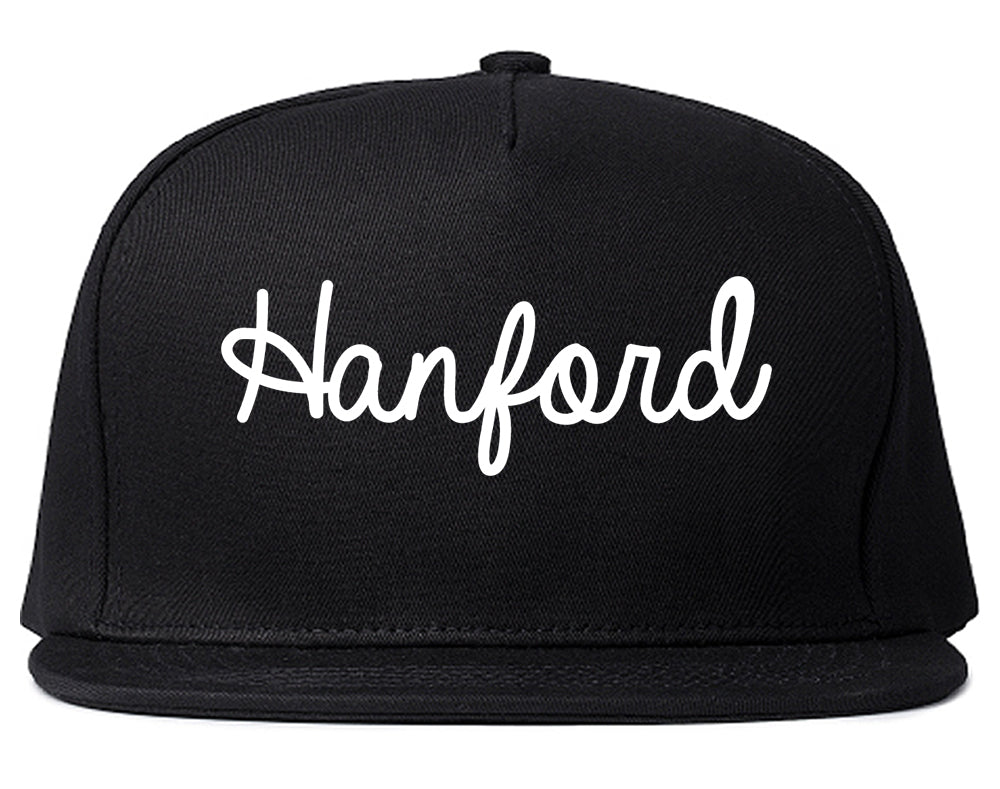 Hanford California CA Script Mens Snapback Hat Black