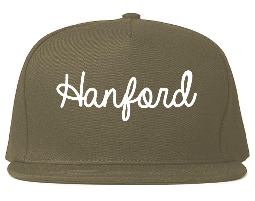 Hanford California CA Script Mens Snapback Hat Grey